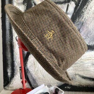Penguin Wool Tweed Fedora Hat Silk Lined Dark Academia Munsingwear Mens Sz M/L